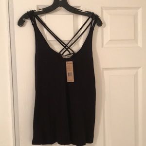 Michael Stars Strappy Black Tank Top OS NWT